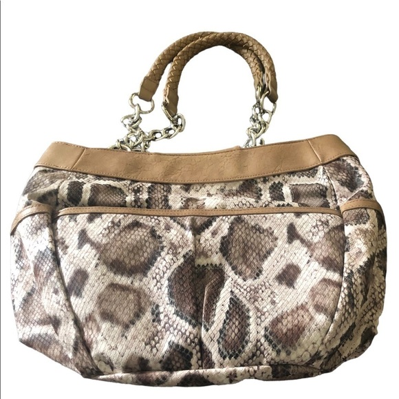 Miche Bianca Faux Leather Snake Print Demi Bag Braided Straps Base Bag & Shell - Picture 2 of 9